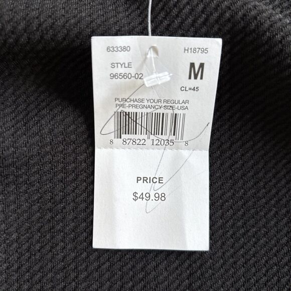 NWT Motherhood Maternity Black Textured Short Sleeved Dress Size Medium - Picture 2 of 8